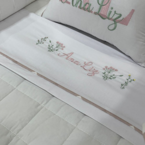 Lençol de Berço 03 Peças Baby Garden 200 Fios 4482 Lençol de Berço 03 Peças Baby Garden 200 Fios 4482