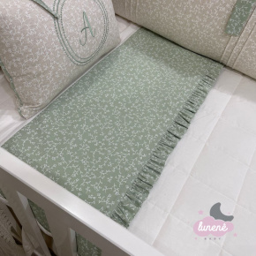 Lençol de Berço 03 Peças Florzinha Verde Lençol de Berço 03 Peças Florzinha Verde