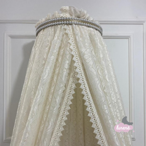 Mosquiteiro Dossel Strass Renda Branil New Palha Mosquiteiro Dossel Strass Renda Branil New Palha