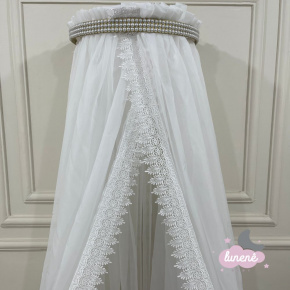 Mosquiteiro Dossel Strass Voil Branco Mosquiteiro Dossel Strass Voil Branco
