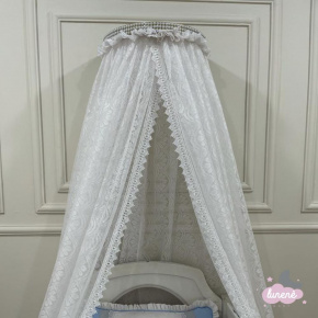 Mosquiteiro Dossel Tri Perola Renda Branil New Mosquiteiro Dossel Tri Perola Renda Branil New