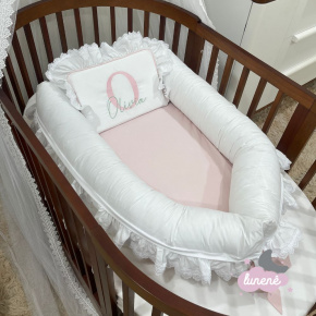 Ninho Baby 02 peças Branco Rose 200 Fios Ninho Baby 02 peças Branco Rose 200 Fios