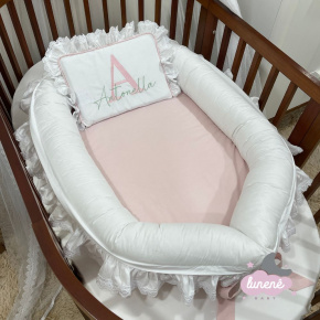 Ninho Baby 02 peças Primavera Branco Rose 200 Fios Ninho Baby 02 peças Primavera Branco Rose 200 Fios