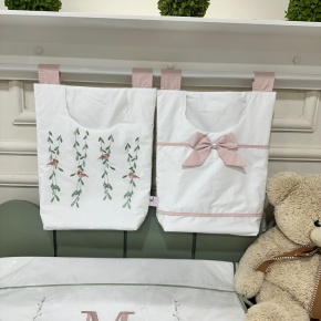 Porta Objeto 02 Peças Ramo de Flores Branco e Rose Porta Objeto 02 Peças Ramo de Flores Branco e Rose