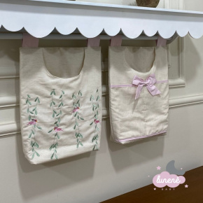 Porta Objeto 02 Peças Ramo de Flores Passarinhos Rosa Baby Porta Objeto 02 Peças Ramo de Flores Passarinhos Rosa Baby