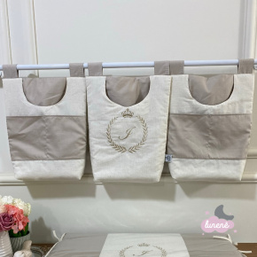 Porta Objeto 03 Peças Linho Baby Fendi 200 Fios Personalizado Porta Objeto 03 Peças Linho Baby Fendi 200 Fios Personalizado
