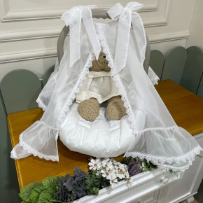 Protetor para Bebê Conforto em Voil Branco Protetor para Bebê Conforto em Voil Branco