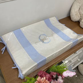 Trocador Anatômico Linho Baby Azul Chambre 200 Fios Trocador Anatômico Linho Baby Azul Chambre 200 Fios