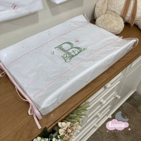 Trocador Personalizado Anatômico Luxo Rose e Verde 200 Fios Trocador Personalizado Anatômico Luxo Rose e Verde 200 Fios