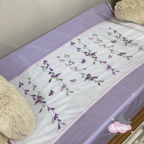 Trocador Personalizado Anatômico Luxo Primavera Baby Passarinhos Lilás Verde 200 Fios Trocador Personalizado Anatômico Luxo Primavera Baby Passarinhos Lilás Verde 200 Fios