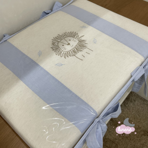 Trocador Personalizado Luxo Bernardo Baby Linho e Azul Chambrê 200 Fios Trocador Personalizado Luxo Bernardo Baby Linho e Azul Chambrê 200 Fios