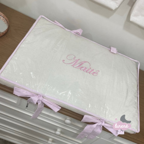 Trocador Personalizado Luxo Linho Baby Rosa e Linho 200 Fios Trocador Personalizado Luxo Linho Baby Rosa e Linho 200 Fios