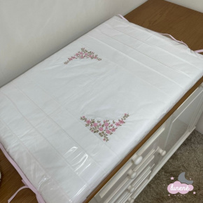 Trocador Personalizado Luxo Luísa Baby Branco e Rosê 200 Fios Trocador Personalizado Luxo Luísa Baby Branco e Rosê 200 Fios