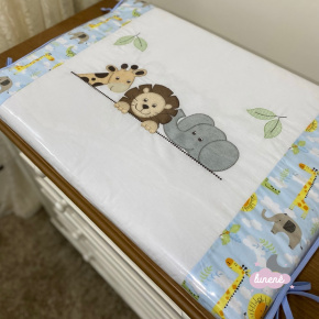 Trocador Personalizado Luxo Lunenê Baby Meus Bichinhos Azul Bebê Trocador Personalizado Luxo Lunenê Baby Meus Bichinhos Azul Bebê