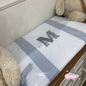 Trocador Personalizado Luxo Personale Baby Branco e Cinza 200 Fios New Trocador Personalizado Luxo Personale Baby Branco e Cinza 200 Fios New