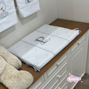 Trocador Personalizado Luxo Personale Baby Branco e Cinza 200 Ursinho Tobi Fios Trocador Personalizado Luxo Personale Baby Branco e Cinza 200 Ursinho Tobi Fios