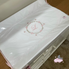 Trocador Personalizado Anatômico Luxo Personale Baby Branco e Rose 200 Fios Trocador Personalizado Anatômico Luxo Personale Baby Branco e Rose 200 Fios