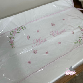 Trocador Personalizado Luxo Primavera Branco Florido 200 Fios Trocador Personalizado Luxo Primavera Branco Florido 200 Fios