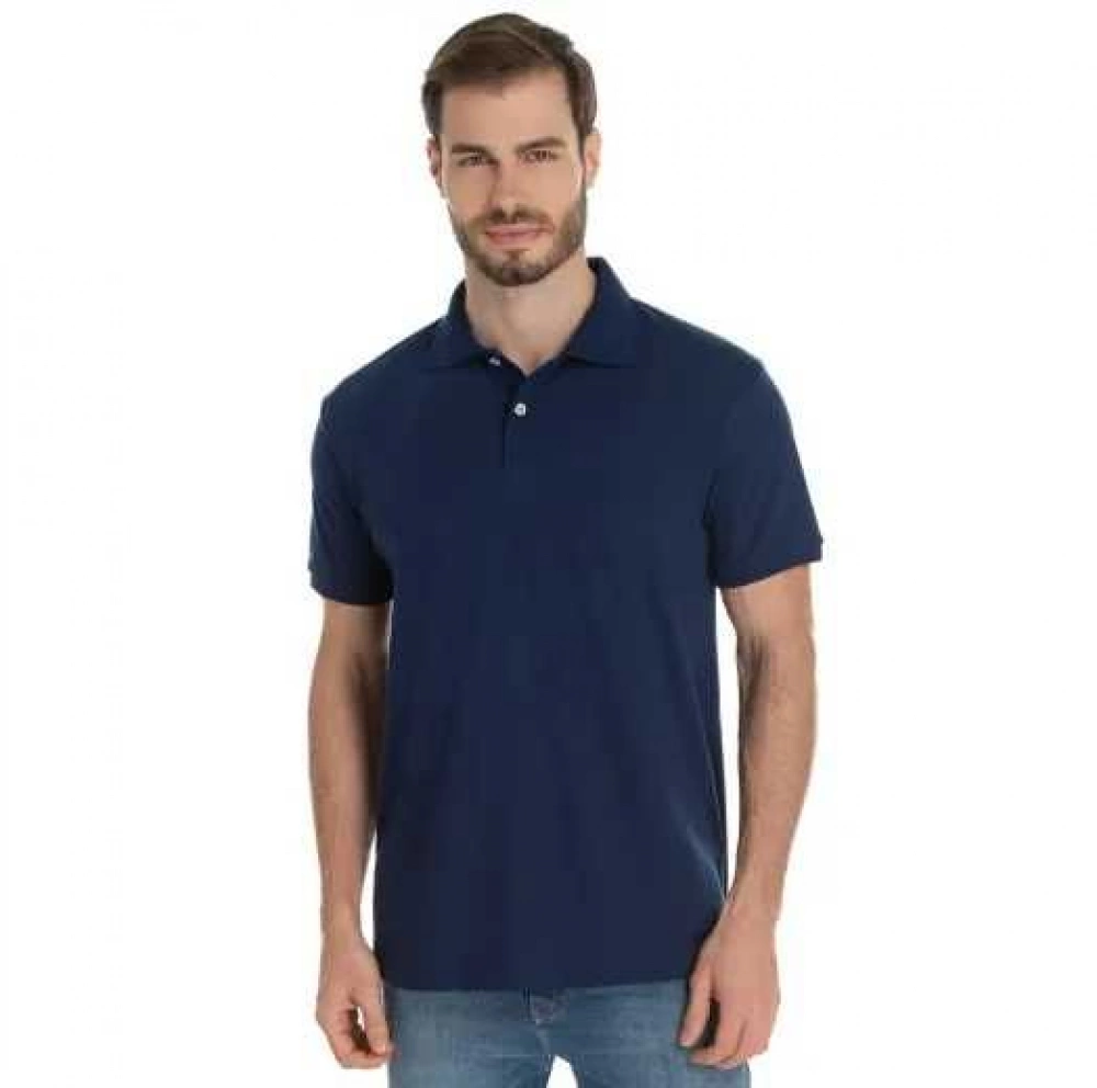 Camisa Polo Piquet Masculina Azul Marinho Mateus M Veis