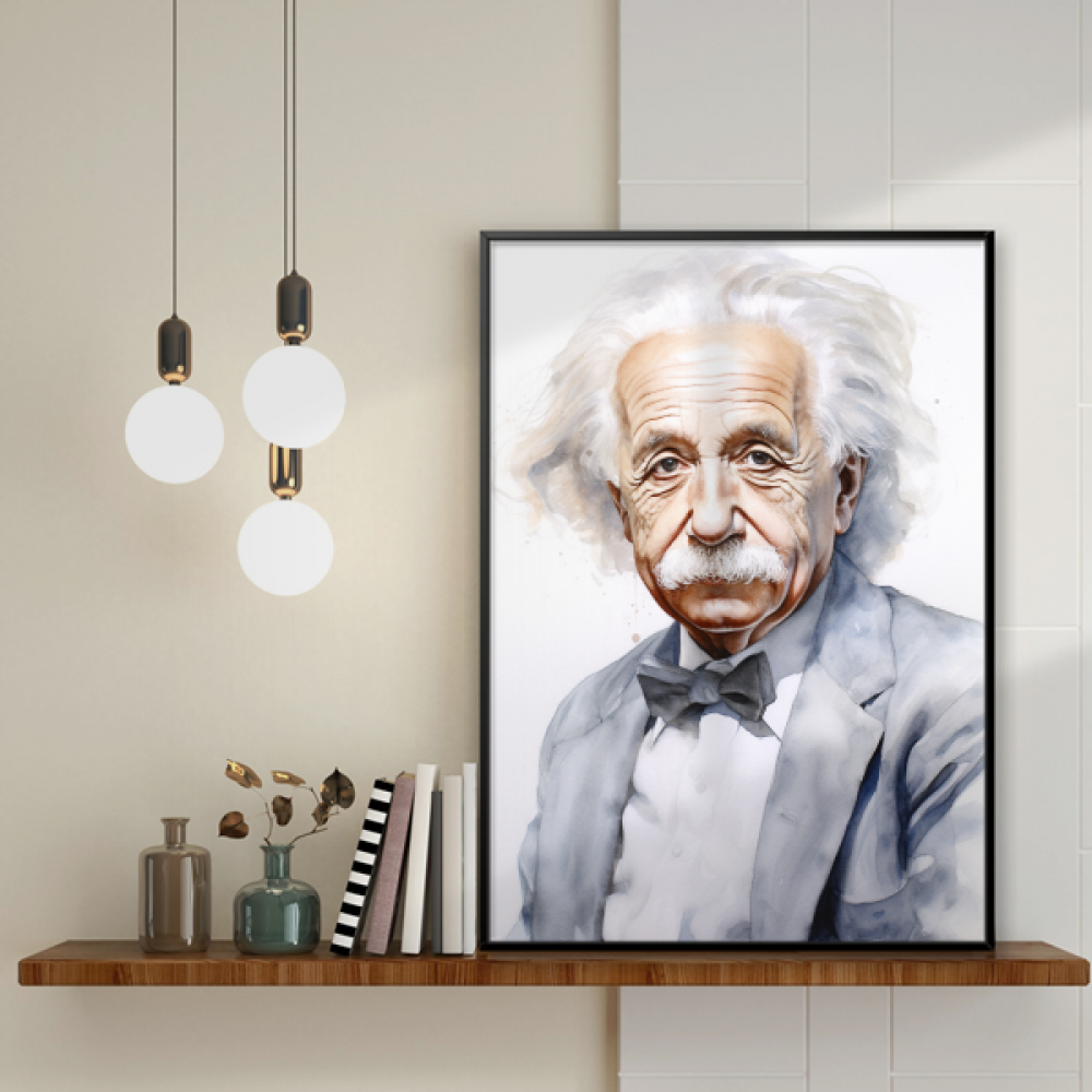 Quadro Decorativo De Parede Albert Einstein Aquarela Meu Quadro Ai