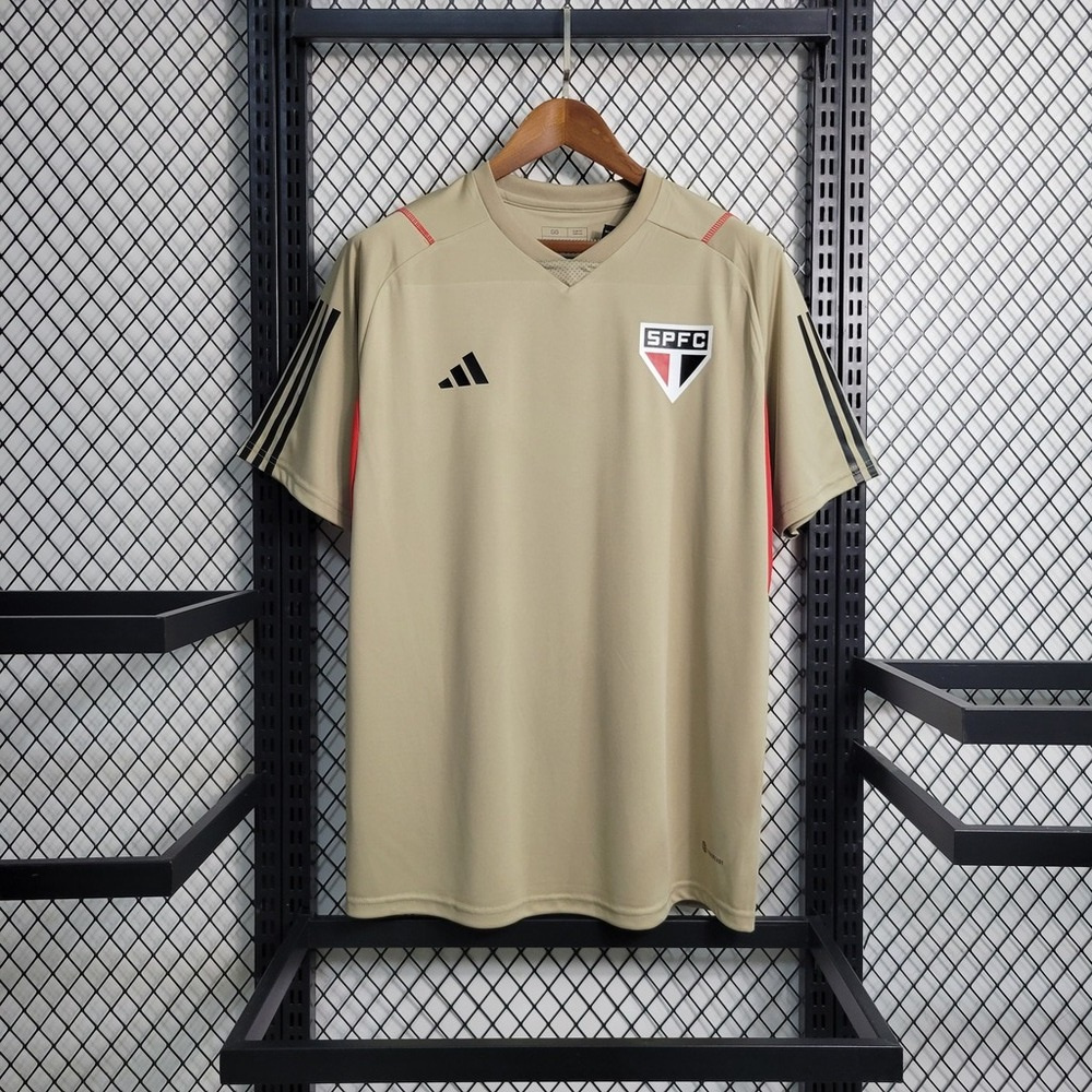 Camisa S O Paulo Treino Dourada Novecinco Produtos Esportivos