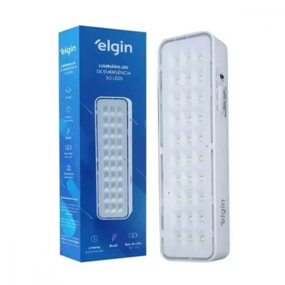 Luminária Bivolt Led de Emergência 30 Leds Elgin Sbn Info