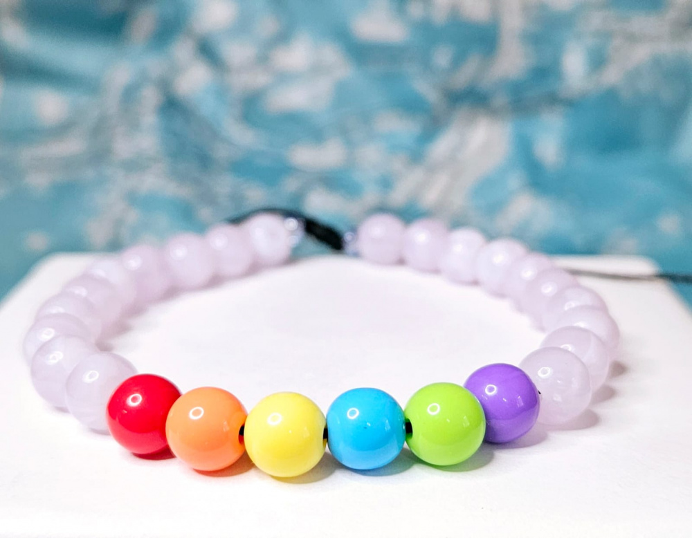 Pulseira Pedras Natural Rosa Lgbt Vestepride