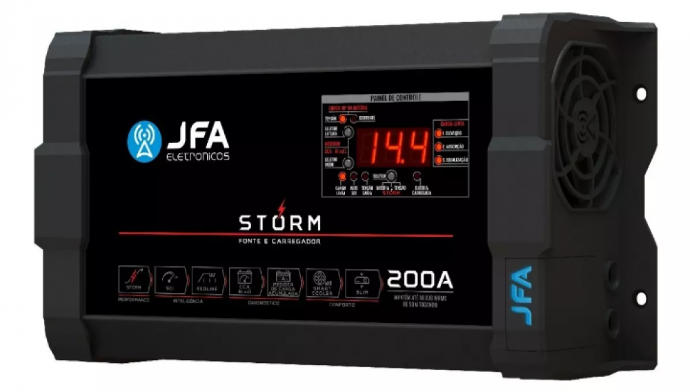 Fonte Carregador Automotivo Jfa Storm A Bivolt Volt Cor Preto