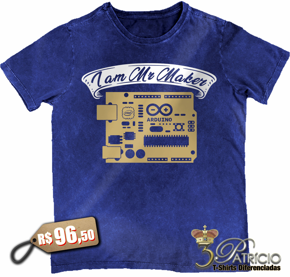 Camiseta Arduino 100% Algodão Premium Marmorizado - 3Patricio T-Shirts ...