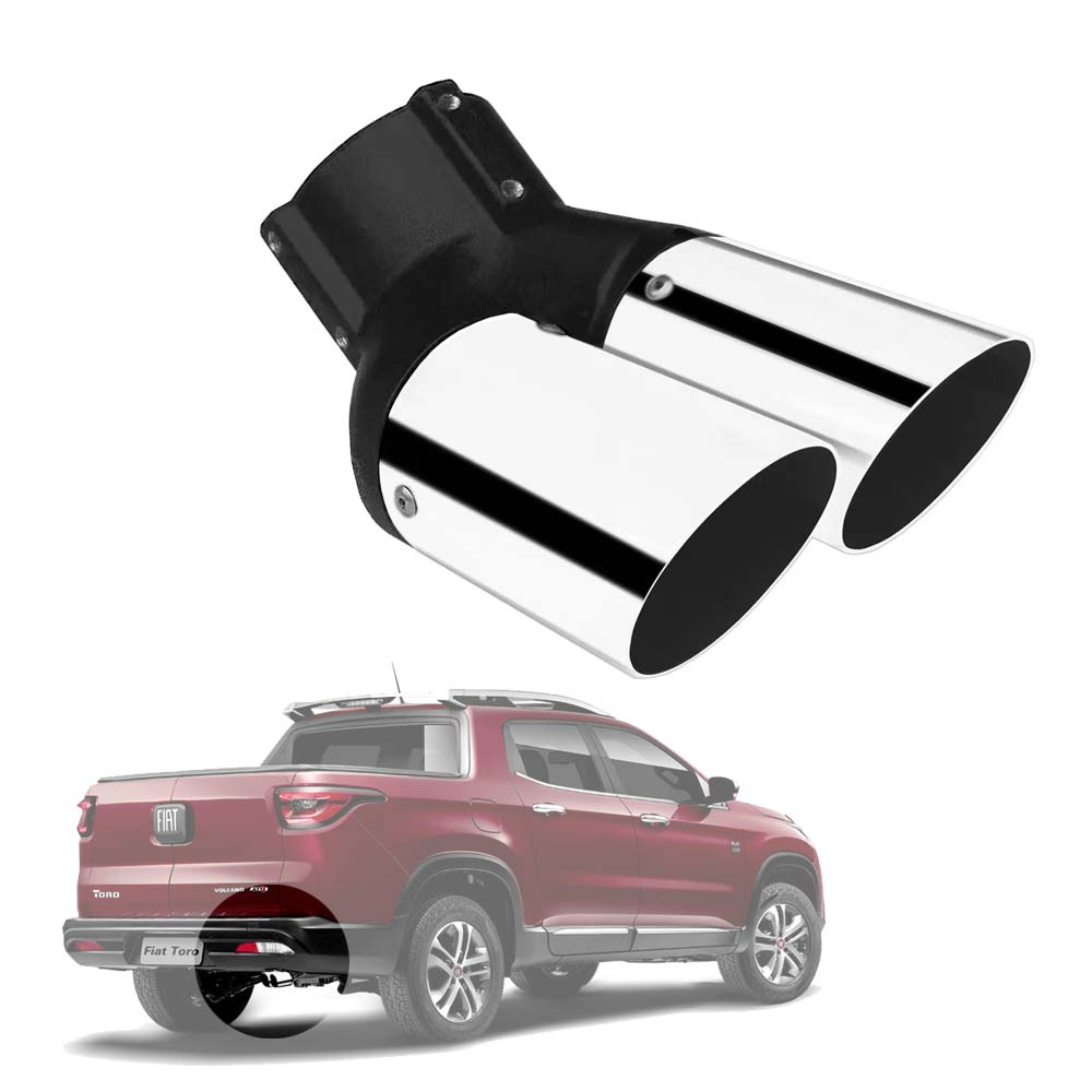 PONTEIRA ESPORTIVA PARA ESCAPAMENTO FIAT TORO AÇO INOX - 3racessorios