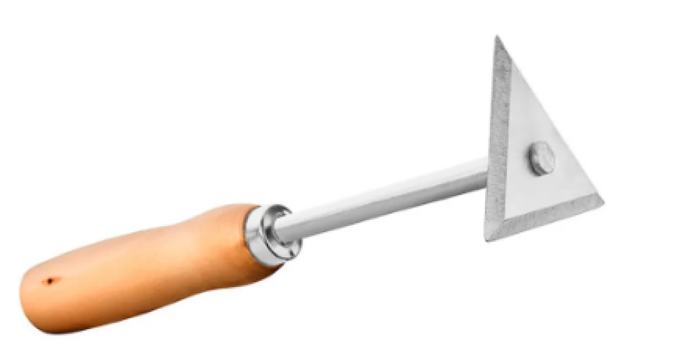 Raspador Triangular General Tools 478 - Hoja De 3 Filos, Mango De Madera, Para Desbarbar Y Raspar Metales Y PVC