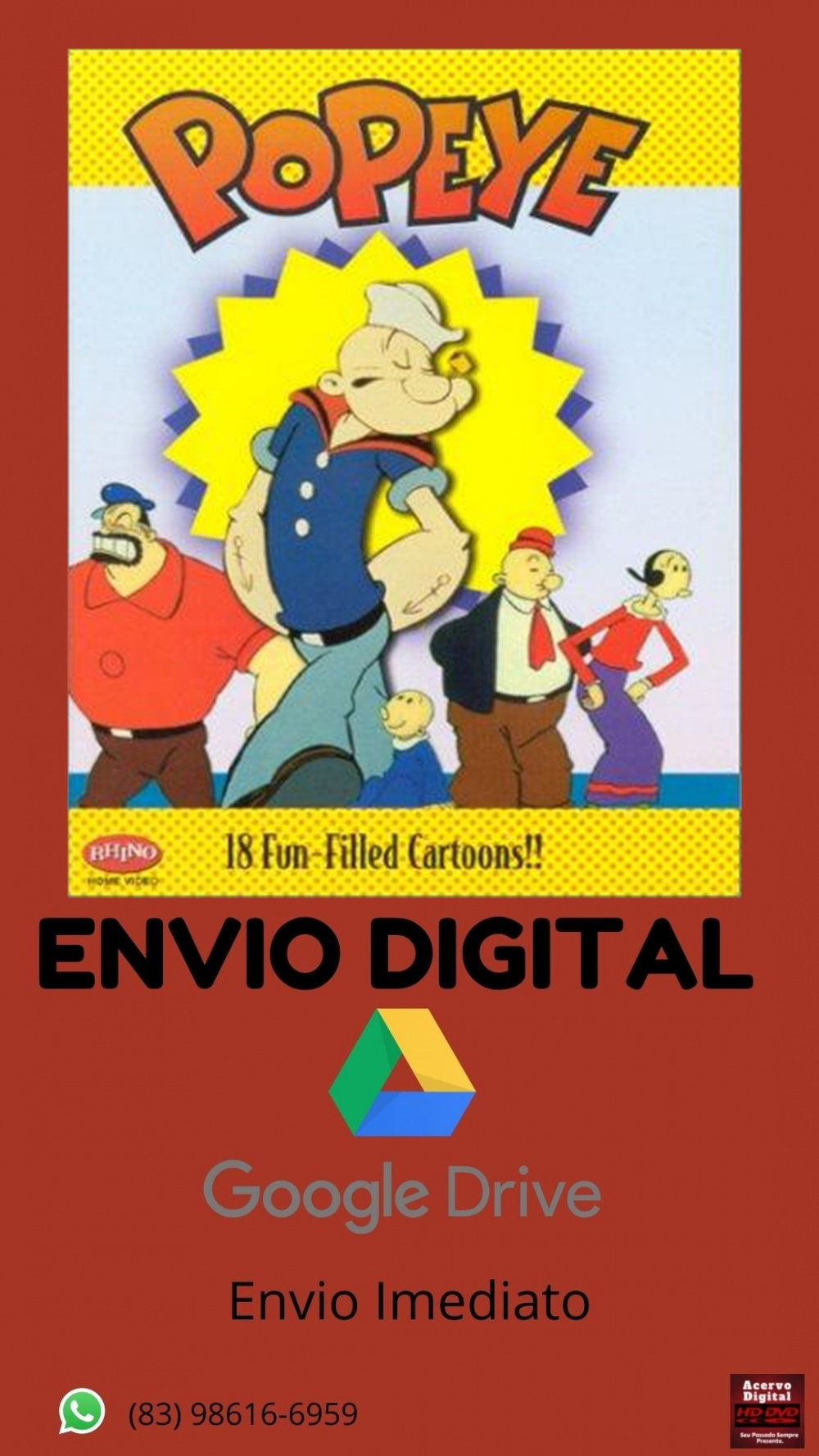 Popeye HannaBarbera (1978 1988) 48 Eps Acervo Digital Dvds