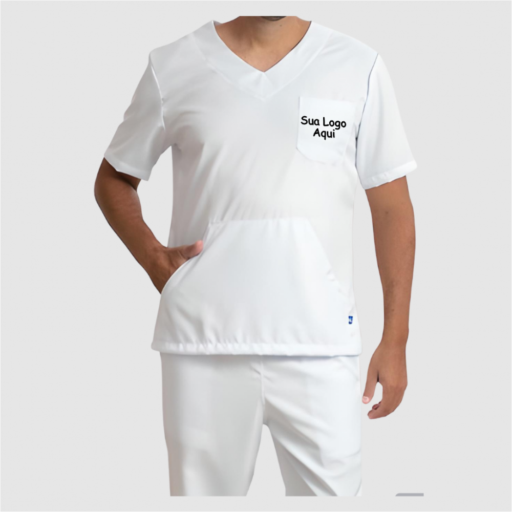 Pijama cirúrgico scrub hospitalar com zíper fecho – não se