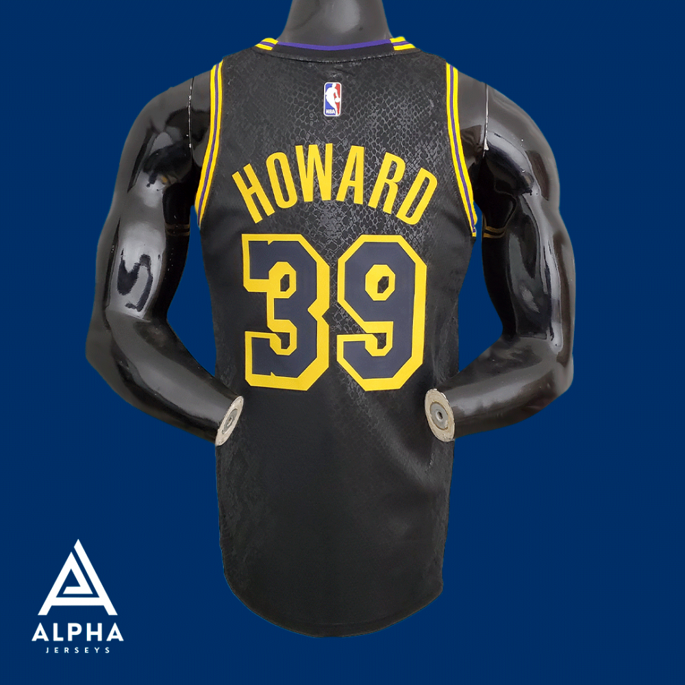 Camisetas Baloncesto NBA Los Angeles Lakers 2021-22 Dwight Howard 39# Negro  City Edition Swingman