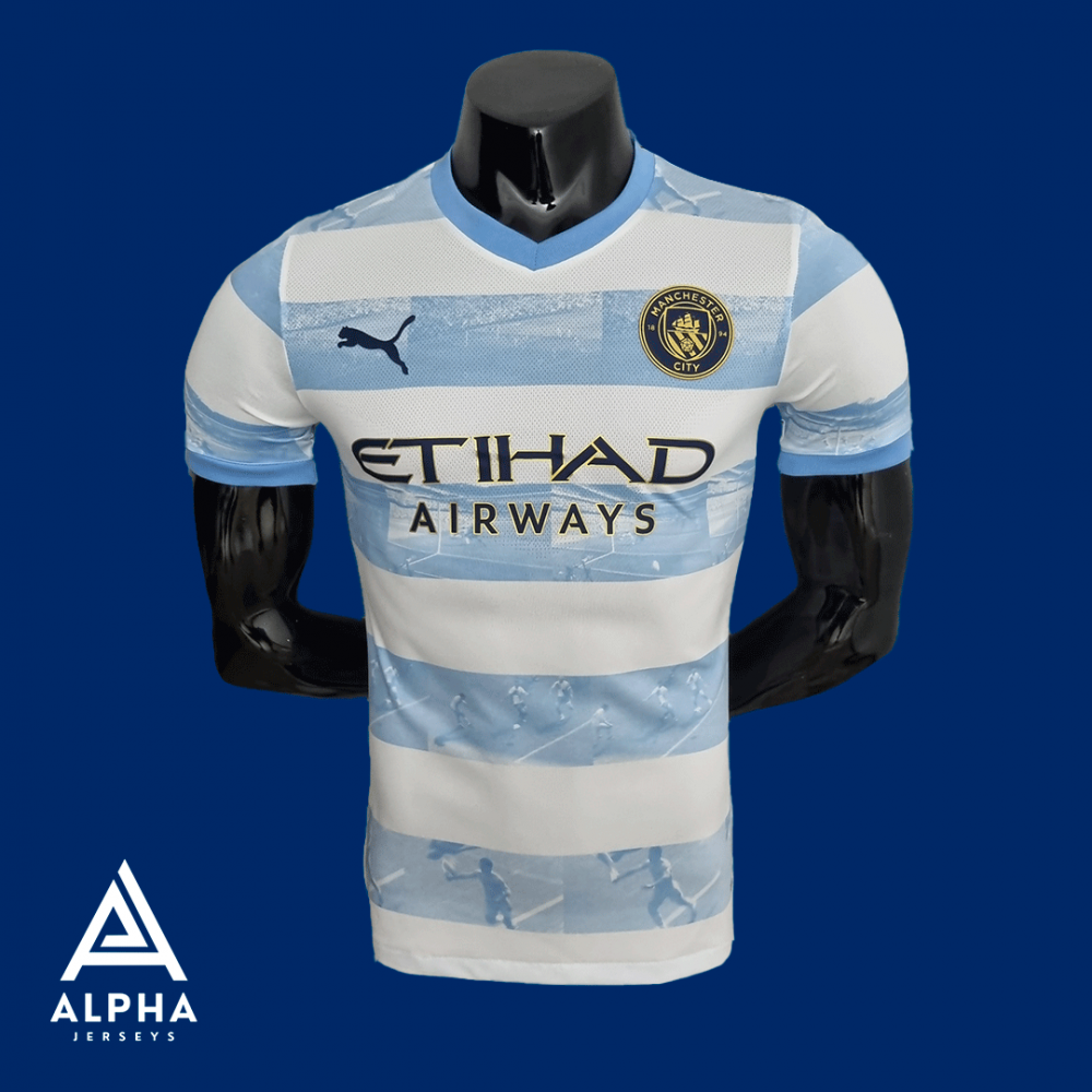 Manchester City Pré Match 22/23 Versão Jogador - Alpha Jerseys