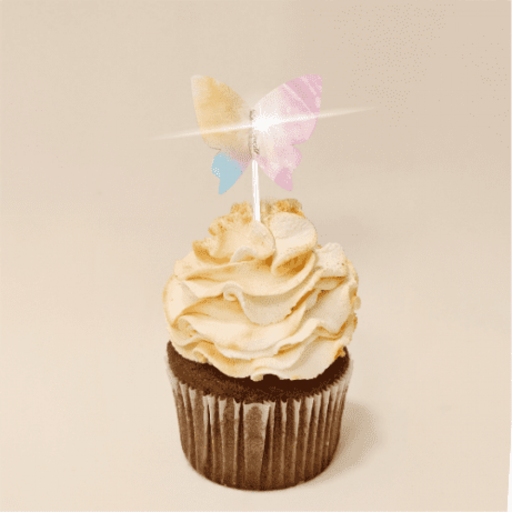 10pcs, Decoração de bolo Borboleta Dizzy Dye Ouro Quente Papel de Inserção  de Bolo de Aniversário