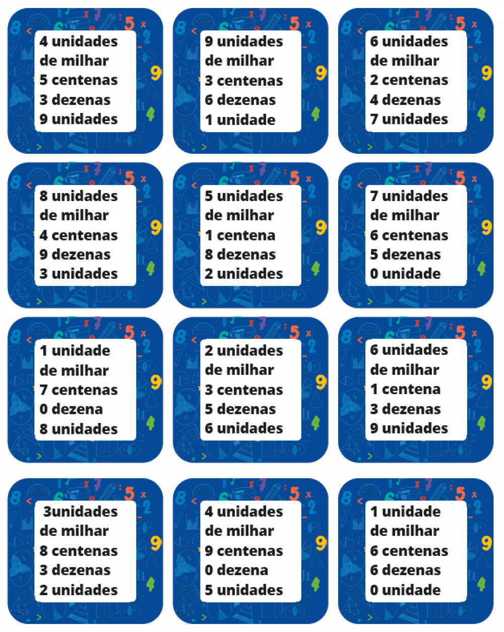 JOGO - DADOS DE VALOR POSICIONAL - Aprender Brincando - Os melhores jogos  para educação infantil