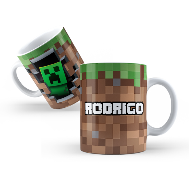 Caneca Minecraft com Nome Personalizado