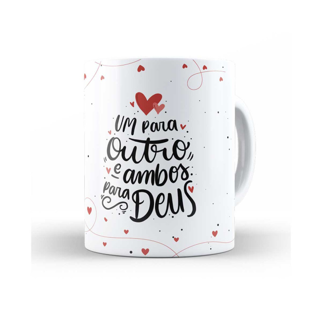 Caneca um para outro e ambos para Deus