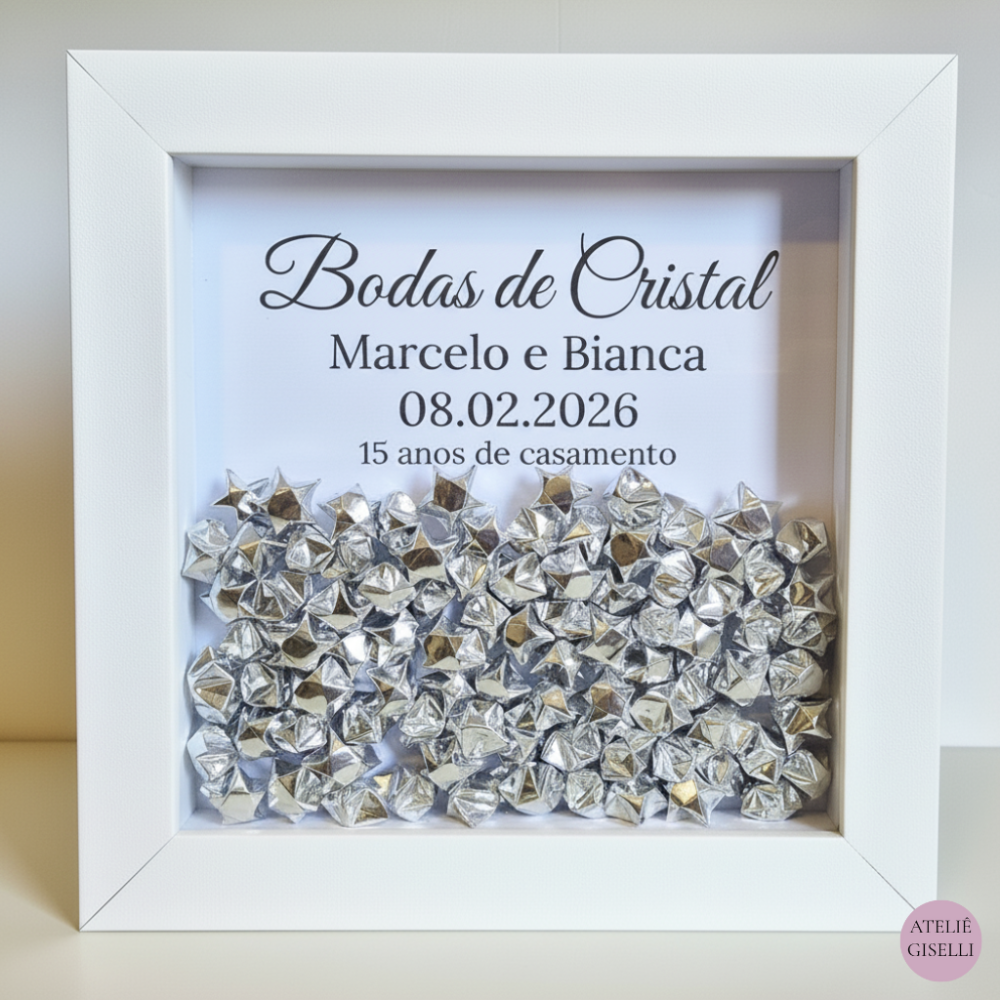 Bodas de Cristal | Presente 15 Anos Casamento | Quadro Personalizado ...
