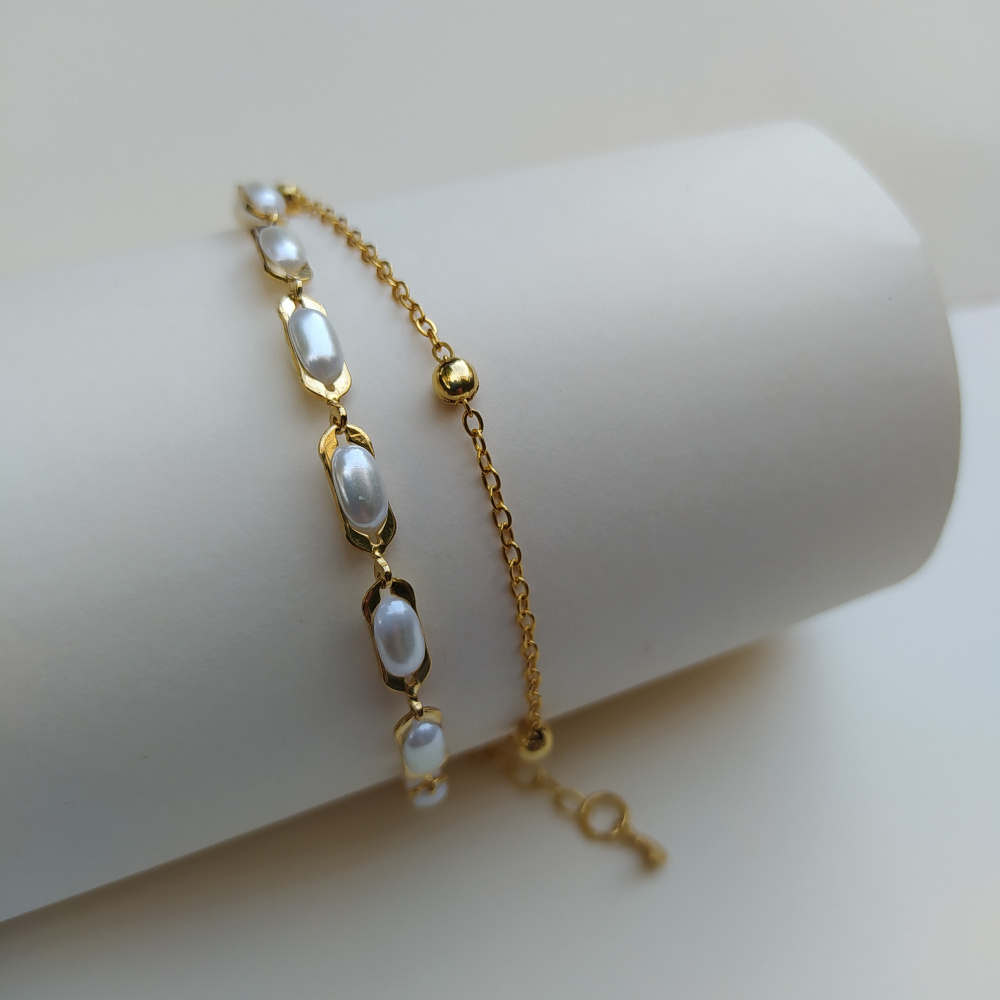 Pulseira Pérolas Oval