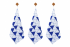 Jogo de Panos de Prato Estampados Minimalista Triângulos Blue - 03 peças