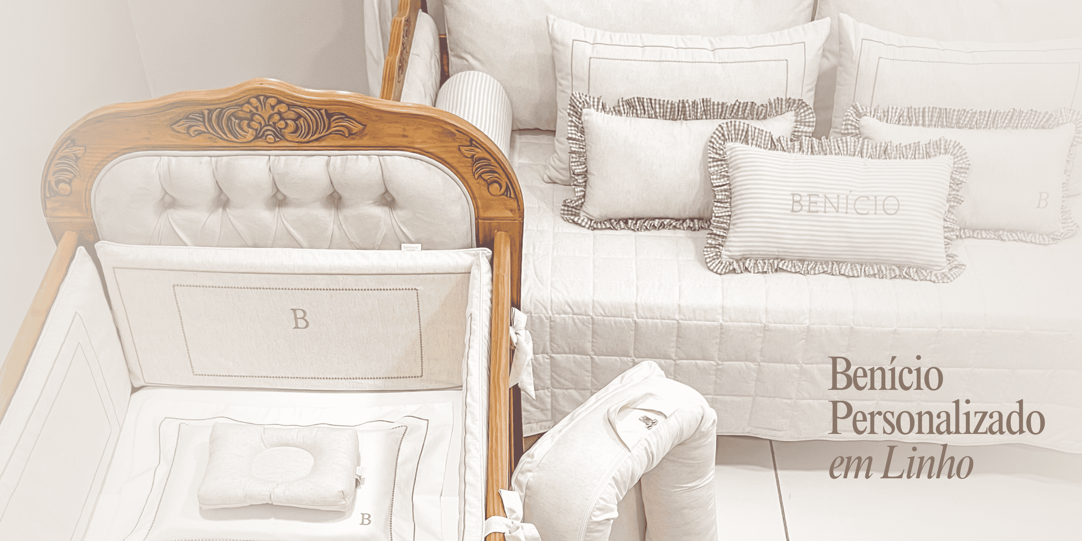 Benício Personalizado Linho Bege