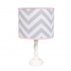 Abajur para Quarto de Bebê Brooklyn Chevron Cinza/Rosa