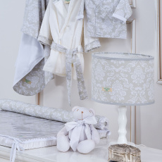 Abajur para Quarto de Bebê Vintage Damask Branco