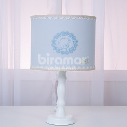 Abajur para Quarto de Bebê Vintage Teddy Bear Azul Percal 200 Fios