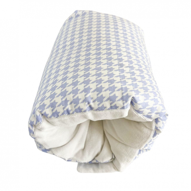 Almofada de Amamentação de Braço Pied Poule Azul / Plush Branco