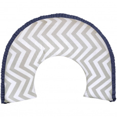 Almofada de Amamentação para Bebê Brooklyn Chevron Cinza/Marinho