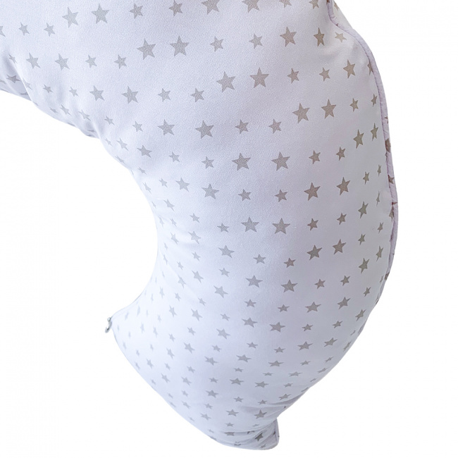 Almofada de Amamentação para Bebê Estampada Cordão Stars Cinza