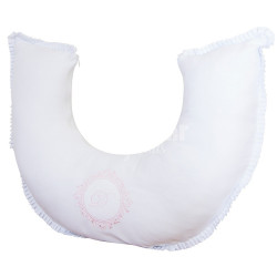 Almofada de Amamentação para Bebê Personalizado Marseille Branco / Rosa Percal 300 Fios